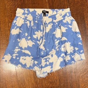 Aqua Blue and White Women's Shorts